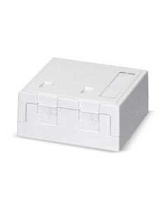 CP Opbouwdoos 2v wit + stofklep, leeg tbv keystones, L68xB65xH30mm, RAL9010