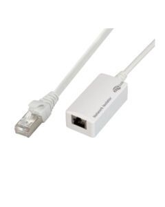 Galvanische Isolator Medisch, RJ45 box Female met kabel- RJ45 plug, EN60601-1 compliant, Wit, 0.2m