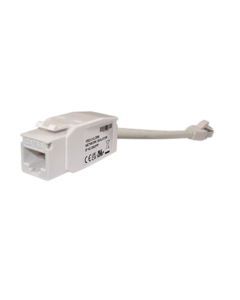 Galvanische Isolator Medisch, RJ45 Keystone met kabel- RJ45 plug, EN60601-1 compliant, Wit, 0.2m