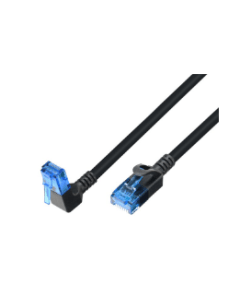 TTL, Patchkabel U/UTP, Cat6A 1x90&deg; RJ45, AWG28, LSOH Slim 3.8mm, zwart, 10.0m