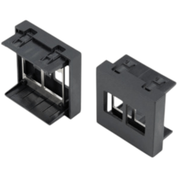 TTL, Outlet 2v, 45x45mm, Bezel recht wit, geschikt voor keystone, Antraciet, High Quality