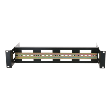 BasicLine, 2HE 19inch DIN-Rail Frame, in diepte verstelbaar, zwart