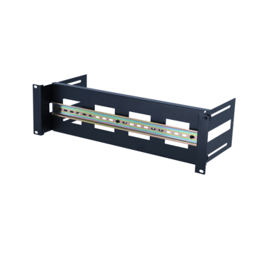BasicLine, 3HE 19inch DIN-Rail Frame, in diepte verstelbaar, zwart