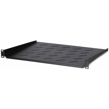 BasicLine, Legbord half zwevend, 1HE, 19inch, B485xD400xH44mm, tbv 600mm wandkast, RAL9005