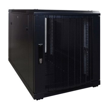 BasicLine, Mini Patchkast 12HE, 19inch, B600xD1000xH720mm, Geperf. voor-achterdeur, RAL9005