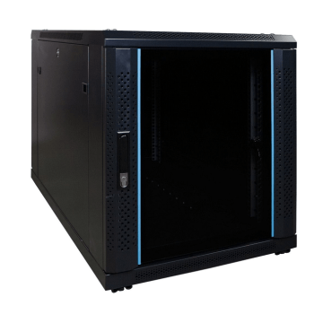 BasicLine, Mini Patchkast 12HE, 19inch, B600xD1000xH720mm, Glasdeur, achter staal, RAL9005