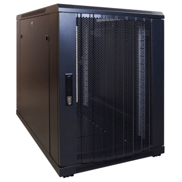 BasicLine, Mini Patchkast 15HE, 19inch, B600xD1000xH860mm, Geperf. voor-achterdeur, RAL9005