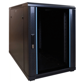 BasicLine, Mini Patchkast 15HE, 19inch, B600xD1000xH860mm, Glasdeur, achter staal, RAL9005