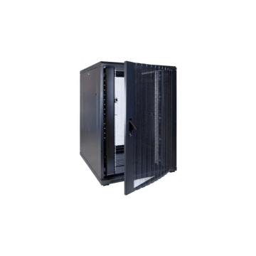 BasicLine, Patchkast 22HE, 19inch, B800xD1000xH1200mm, Geperf. voor-achterdeur, RAL9005