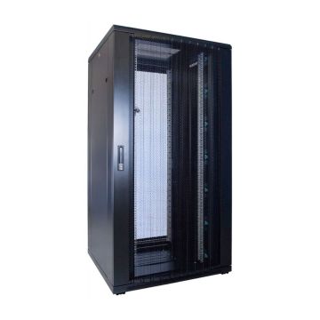 BasicLine, Patchkast 32HE, 19inch, B800xD800xH1600mm, Geperf. voor-achterdeur, RAL9005