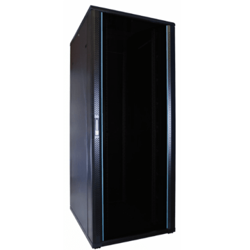 BasicLine, Patchkast 37HE, 19inch, B600xD600xH1800mm, Glasdeur, achter staal, RAL9005