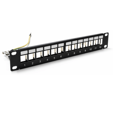 Basicline, Patchpaneel, 10inch, tbv 12x Keystone, zwart