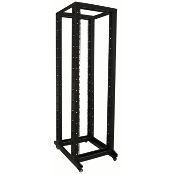 BasicLine, Rack frame 42HE, 19inch op wielen, B600xD800xH2000mm, RAL9005, max.belast 400kg