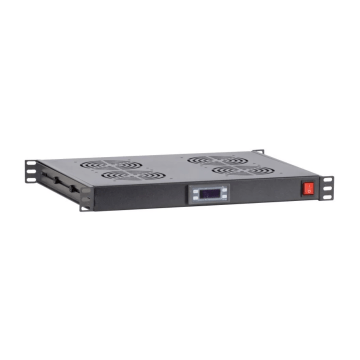 BasicLine, Ventilator 19inch plaatsing, 1HE, 4v incl. Thermostaat en kabels