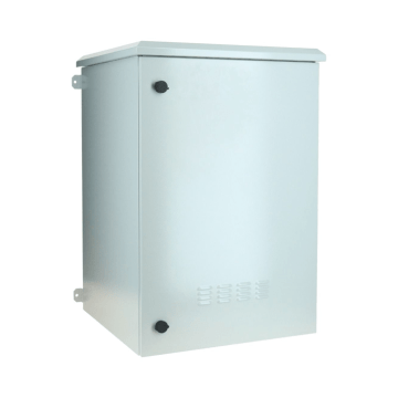 BasicLine, Wandkast 18HE, 19inch, OUTDOOR IP55, B600xD600xH900mm, staal, incl.fan-unit, WIT