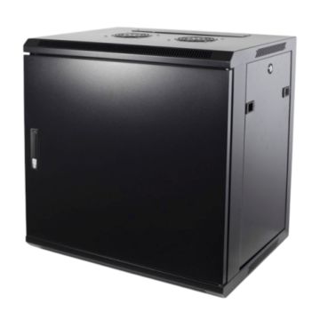 BasicLine, Wandkast 9HE, 19inch, B600xD450xH500mm, Metaaldeur, achter staal, RAL9005