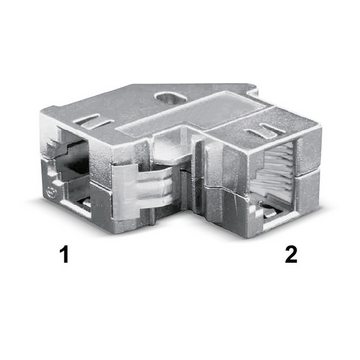 2x RJ45 90 graden koppelstuk, Module en Keystone fit