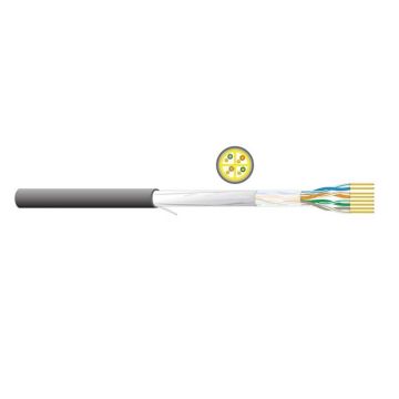 Datakabel Cat6/E, U/UTP 300Mhz, Fca, PE zwart, OD= 7.3mm (AWG23), Outdoor