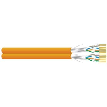 Datakabel Cat6a/Ea, U/FTP 650Mhz, 6502, Dca-s1b.d1.a1, 2x4P TWIN, LSOH oranje (AWG23)