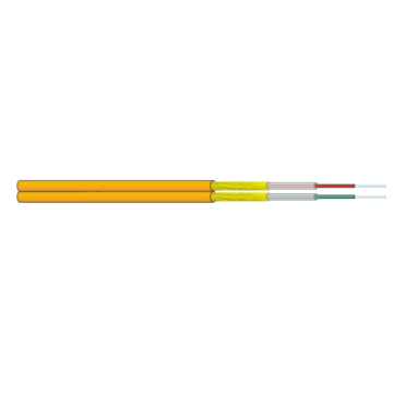 FO kabel, Mini Zipcord I-V(ZN)H 2v OS2, E9/125/600/1800(G652D), Geel LSOH