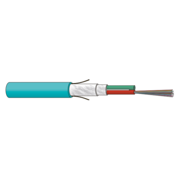 FO kabel, OM3, 24v(2x12)Universeel, ZGGFR/U-DQ(ZN)BH, Dca, Turkoois