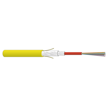 FO kabel, OS2, 12v(1x12)Indoor, ZGGFR/J-B(ZN)BH, G652D-G657A(BLO), B2ca, Geel