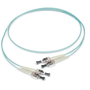 Glasvezel Patchkabel, OM3, DX, ST/pc-ST/pc, LSZH, Turkoois, 3m, Oval