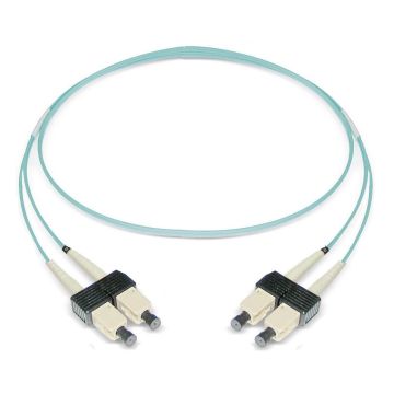 Glasvezel Patchkabel, OM3, DX, SC/pc-SC/pc, LSZH, Turkoois, 10m, Oval