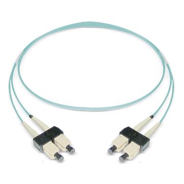 Glasvezel Patchkabel, OM3, DX, SC/pc-SC/pc, LSZH, Turkoois, 2m, Oval