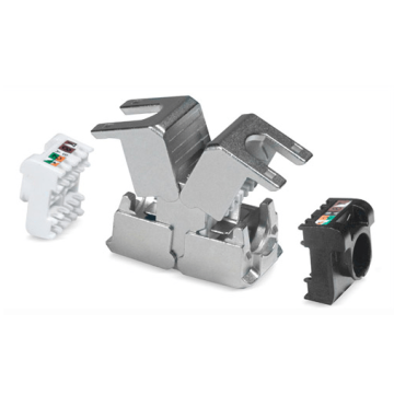 Kabelverbinder, 2 zijdig keystone Cat6A/ Class EA, IP20, Toolless, Metaal