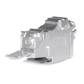 Keystone Cat6A, Shielded, MS-K+ 1/8 STP RJ45, IEC 568B, IDC, Metaal