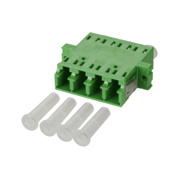 Koppelstuk OS2, LC/APC Quad, Groen, SM, Excl.schroefjes