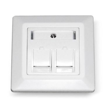 Outlet 2v UP-K, 35 haaks leeg, Incl. afdekraam, RAL9010