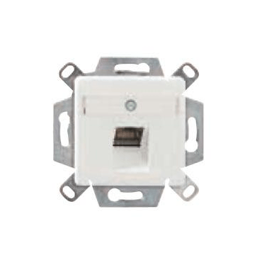 Outlet CSA+, 1xRJ45, Cat6A, centrplt Excl.raam, 35mm inbouwdiepte, RAL9010