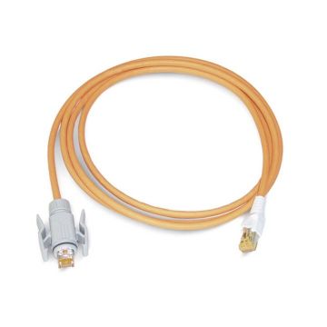 Patchkabel Industrieel, Cat6A, RJ45 in IP67 behuizing naar RJ45, PUR oranje, 3m