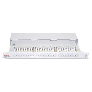 Patchpaneel CSP 24 voudig, LSA, Shielded Cat6/ClassE, RAL7035, EOL nog enkele beschikbaar