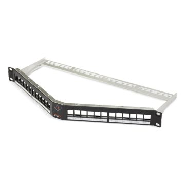 Patchpaneel KS-Haaks 24 voudig, leeg tbv KS keystones, RAL9005