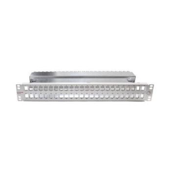 Patchpaneel MGK 48v, 1.5HE, leeg tbv KS, PSG keystones, RAL7035