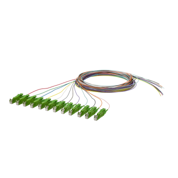 Pigtail OS2, R&M E2000/APC8, 0.1 dB, 2m, set van 12 kleuren