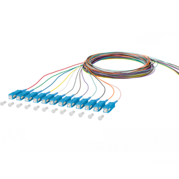 Pigtail OS2, SC/PC, 2m, set van 12 kleuren