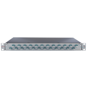 Prefab Lade, OV-S 24xLCD, 48 Pigtails OM3, RAL9005, Front offset horiz., Incl.ANT