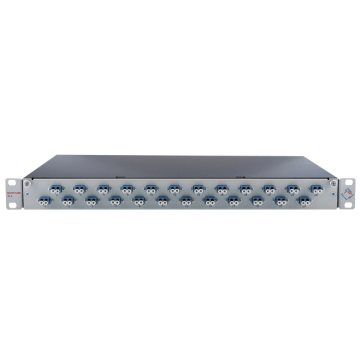 Prefab Lade, OV-S, 24xLCD, 48 Pigtails OS2, RAL9005, Front offset horiz., Incl.ANT