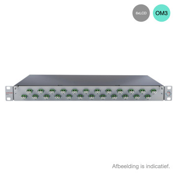 Prefab Lade, OV-S, 6xLCD, 12 Pigtails OM3, RAL7035, Front offset horiz., Incl.ANT