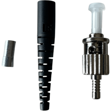 FO, ST connector MM, 3mm zwarte tule BO, zwart, EOL
