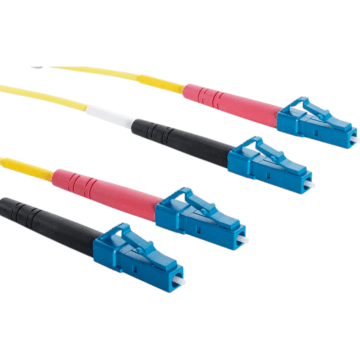 Glasvezel Patchkabel, OS2, DX, LC/upc-LC/upc, LSZH, Geel, 0.5m, Fig8, G657A
