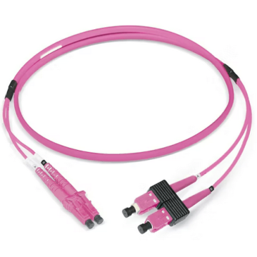 Glasvezel Patchkabel, OM4, DX, SC/pc-LC/pc, LSZH, Lila, 1m, Oval