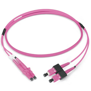 Glasvezel Patchkabel, OM4, DX, SC/pc-LC/pc, LSZH, Lila, 20m, Oval