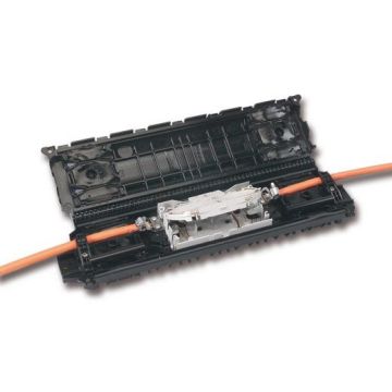 Glasvezel, Lasmof IP68, in/uit kabel 4x0-22mm, max24v, L369xB182xH106mm, compleet, zwart