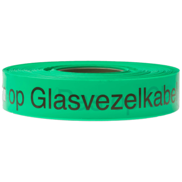 Glasvezel, Waarschuwingslint glasvezel, 40x0.11mm, rol 250m, groen