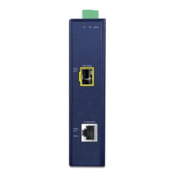 Industriele DIN Rail Converter 1x10/100/1000Base-X en 1xSFP 100/1000Base-T, excl. SFP
